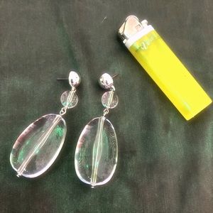 Dangly clear earrings